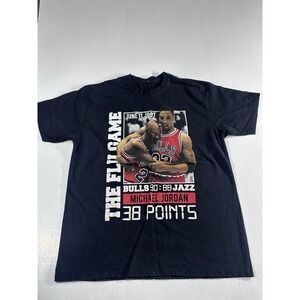Michael Jordan Flu Game T-Shirt Mens XL Black Chicago Bulls Graphic Tee 90s NBA